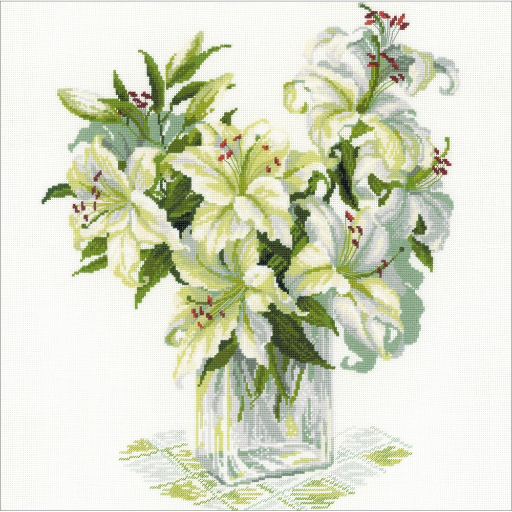 (image for) White Lilies (14 Count) Counted Cross Stitch Kit